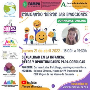 Cartel anunciando taller sexualidad en la infancia